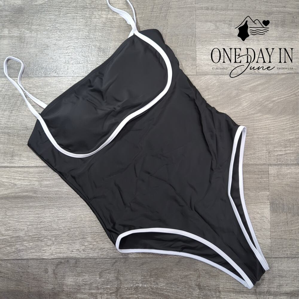 Floerns Cheeky High Cut One Piece Swimsuit Size L